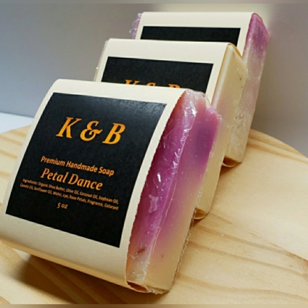 PETAL DANCE Premium Handmade Natural Bar Soap, 5 oz (3 pack)